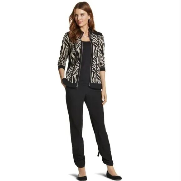 NWT Chico's Zenergy Collection Animal Print Mesh Jacket Zebra XXL 100% Cotton 4 - Picture 2 of 14